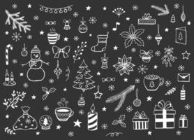 Christmas pattern in sketch style. Hand drawn illustration converted to vector. vector