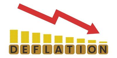 Illustration of economic crisis on isolated white background. Deflation illustration vector