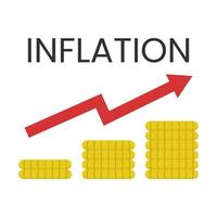 illustration vector graphic of inflation. Financial crisis.