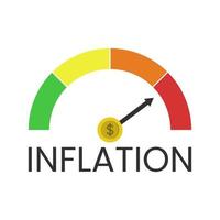 Inflation estimator illustration. Economic crisis sign vector