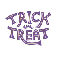 truco o trato ilustración de frase de letras de halloween. diseño de tipografía vectorial. elemento de diseño de saludos de letras festivas para impresiones vector