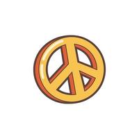 Peace symbol in retro style. Flat vector illustration.