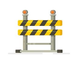 Vector illustration closed road street barrier on the road flat icon design.