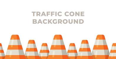 Vector illustration of traffic cone background. Traffic cones on white background.