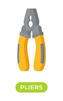 Vector illustration of pliers design. Construction tools. Tools for repair. Drawing of pliers tool vector icon for tool store.