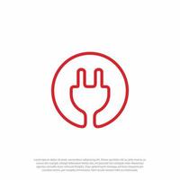 Power plug, fuse or uk electric plug, electricity symbol icon. vector