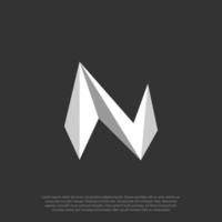 Polygon Low poly geometric Letter N Logo Design vector