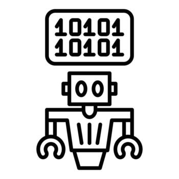 estilo de icono de código binario vector