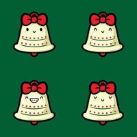 ilustración vectorial de lindo emoji de campana de navidad vector