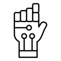 estilo de icono de mano de robot vector