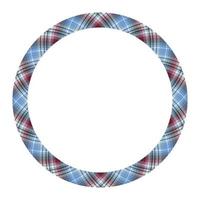 Circle borders and frames vector. Round border pattern geometric vintage frame design. Scottish tartan plaid fabric texture. Template for gift card, collage, scrapbook or photo album and portrait. vector