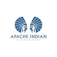 logotipo indio americano. diseño de emblema indio editable para su negocio. ilustración vectorial vector
