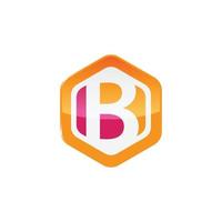 Hexagon letter B logo design vector