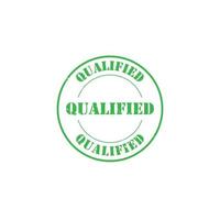 Qualified grunge rubber stamp logo vector