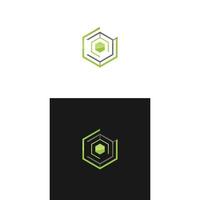 logotipo de concepto de tecnología de hexágono abstracto vector