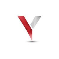 Letter Y shiny typography tech logo vector