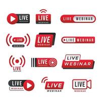 Live Webinar Broadcast Icon Collection vector