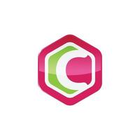 diseño de logotipo de letra c hexagonal vector