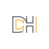 diseño de línea letra dh logo vector