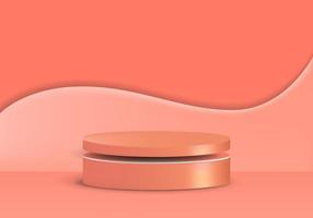 Podium with pastel color, 3d cylinder pedestal, Suitable for Product display presentation. Minimal scene. Vector illustrations.