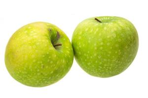 Green apple on white background photo