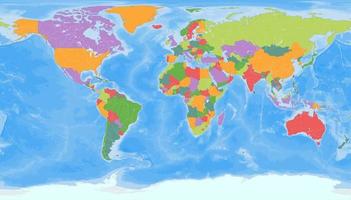 proyección de patterson del mapa del mundo en blanco político vector