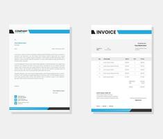 modern company letterhead and invoice design template vector