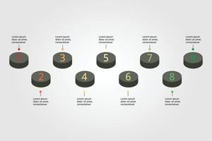 circle s timeline with number template for infographic presentation template with 9 element for banner vector