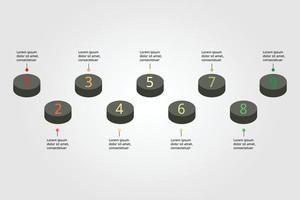 circle s timeline with number template for infographic presentation template with 9 element for banner vector