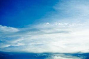Natural of White clouds on blue sky with copy space for banner or wallpaper background. freedom concept photo