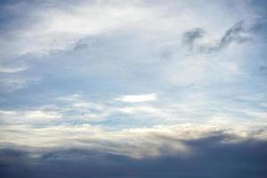 Soft clouds and blue sky with copy space for banner or wallpaper background photo