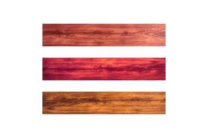 Set of three wooden sign isolated on white background with clipping path for design or work photo