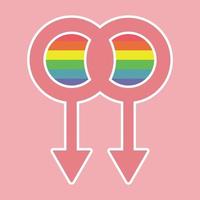 diseño de estilo retro de icono lésbico lgbtq. pegatina lgbt, asexual, no binario, transgénero, fluido de género, pansexual, bisexual, genero, polisexual vector