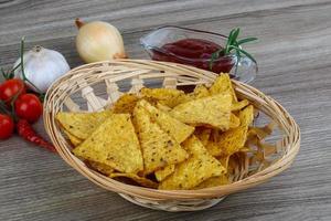 Nachos on wood photo