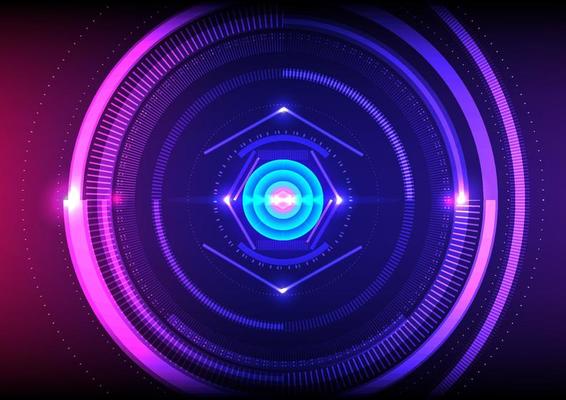 Circle power science technology online connection network futuristic abstract background vector illustration