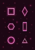 Neon Geometric Shapes Abstract Background vector