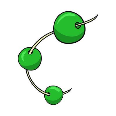 Green round beads on a string a collection of needlework vector illustration in cartoon style on a white background 12878249 Vector Art at Vecteezy