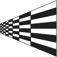 Wall of Black and white square tiles, Chess board in perspective suitable for background. Vector illustration.