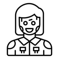 estilo de icono de robot humanoide vector