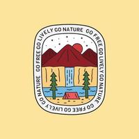 Go free go lively go nature design camping mountain for badge, sticker, patch, t shirt design, etc vector