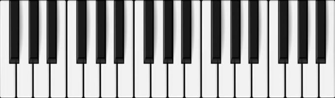 teclas de piano realistas vectoriales. diseño de tema musical. vector