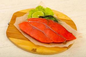 Salted salmon dish view photo