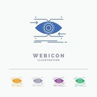 attention. eye. focus. looking. vision 5 Color Glyph Web Icon Template isolated on white. Vector illustration