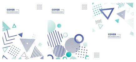 Covers templates set with bauhaus. memphis and hipster style graphic geometric elements. Applicable for placards. brochures. posters. covers and banners. Vector illustrations
