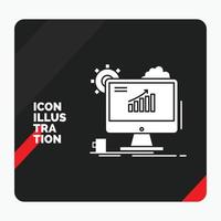 Red and Black Creative presentation Background for Analytics. chart. seo. web. Setting Glyph Icon vector