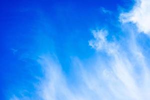 White clouds on blue sky with copy space for banner or wallpaper background. freedom concept photo