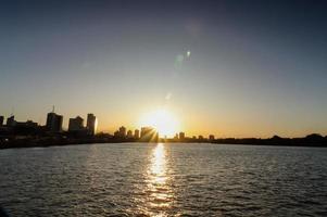 Campos dos Goytacazes, RJ, Brazil, 2021 - Skyline at sunset by the Paraiba River photo