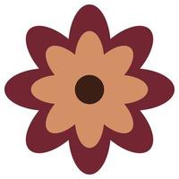 Flower in retro groovy style. Simple vector icon