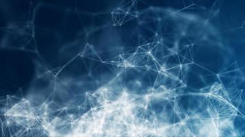 Polygonal blue abstract background shapes network with low poly lines neural connections big data concept photo