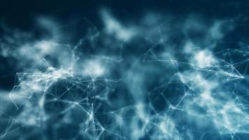 Polygonal blue abstract background shapes network with low poly lines neural connections big data concept photo